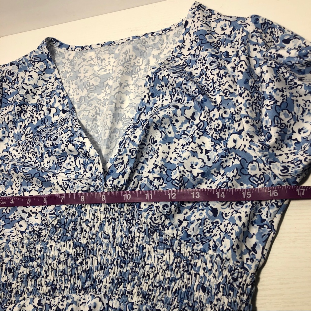 Blue Floral Lightweight Dress Women’s Size M Elasticated Waist NWOT - Picture 7 of 7